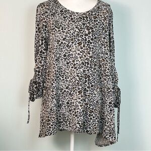 Zac & Rachel Leopard Print Tunic Sweater